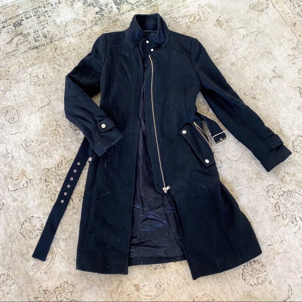 Zara Black Wool Blend Coat
